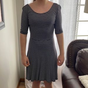 Black and white striped dress